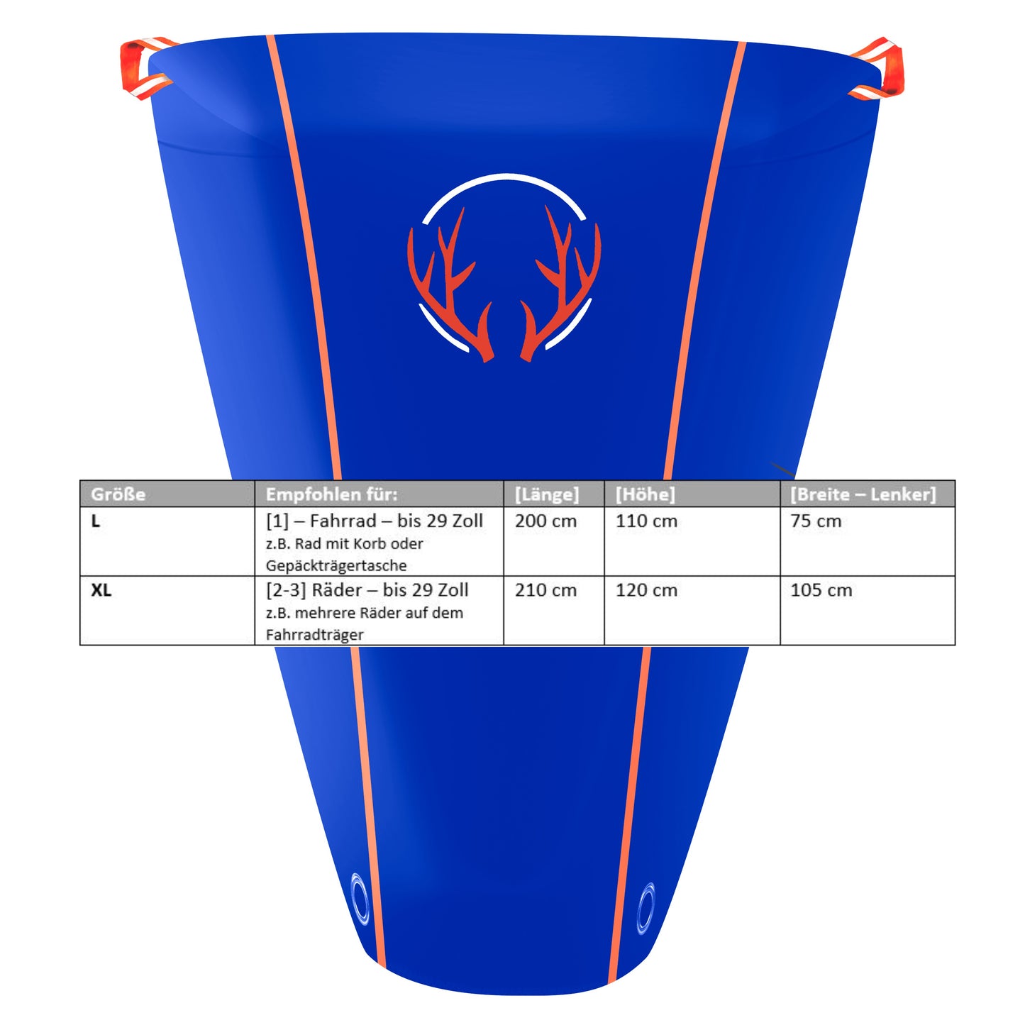 BUSHBOCK® Premium RIPSTOP Fahrradabdeckung für 1 - 3 Fahrräder - Blau